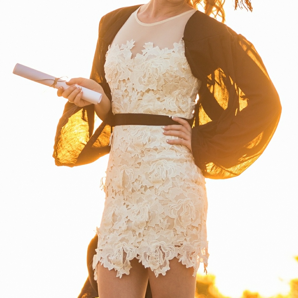 🚫SOLD🚫 Ivory Rose Lace Dress - Picture 2 of 6